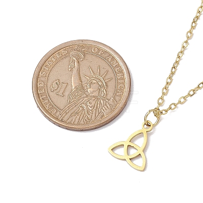 Trinity Knot/Triquetra 304 Stainless Steel Pendant Necklaces NJEW-JN04882-01-1