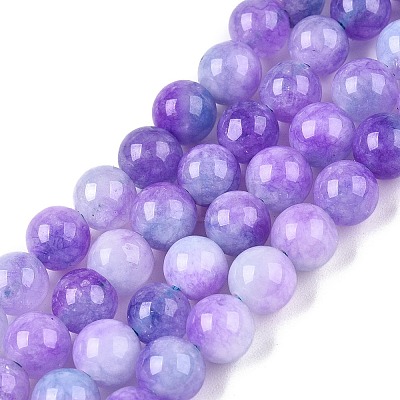 Dyed Natural White Jade Beads Strands G-T138-6mm-210-5-1