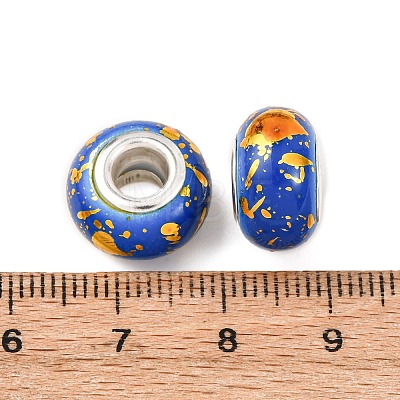 Opaque Resin Rondelle European Beads RESI-Z046-01H-1