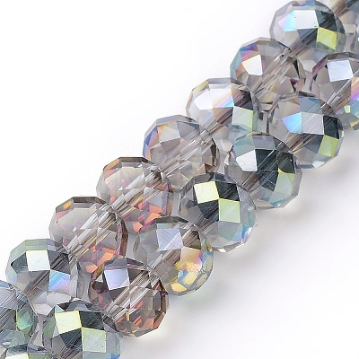 Electroplate Glass Faceted Rondelle Beads Strands X-EGLA-D020-10x8mm-15-1