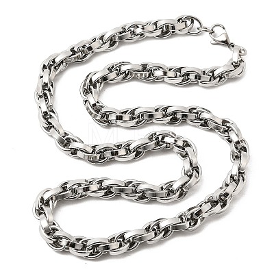 Unisex 304 Stainless Steel Rope Chain Necklaces NJEW-K305-10P-1