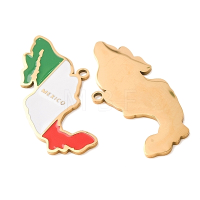 304 Stainless Steel & Enamel Pendants SA-CBA6ECE-01B-G-1