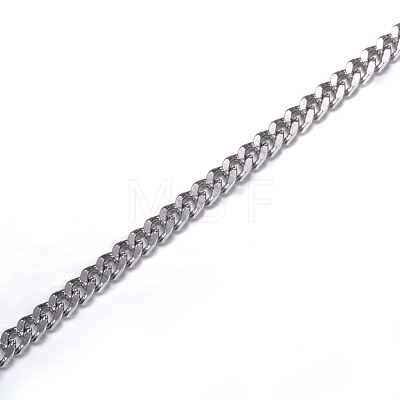 Tarnish Resistant 304 Stainless Steel Curb Chains CHS-P002-08P-0.6MM-1