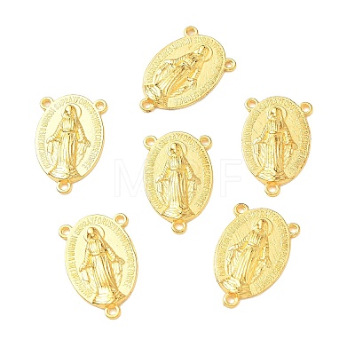 Holy Oval Carved Virgin Mary Tibetan Style Alloy Chandelier Component Links TIBEP-LF0961YKG-G-LF-1