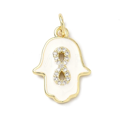Brass Micro Pave Cubic Zirconia Pendants KK-H255-09G-02-1
