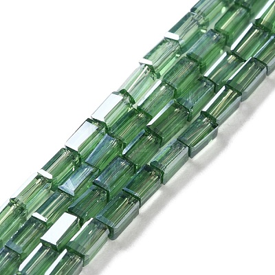 Electroplate Transparent Glass Beads Strands Pearl Luster Plated EGLA-H106-01A-PL08-1