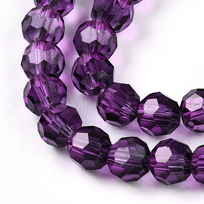 Baking Paint Transparent Glass Beads Strands DGLA-A035-T6mm-A09-1