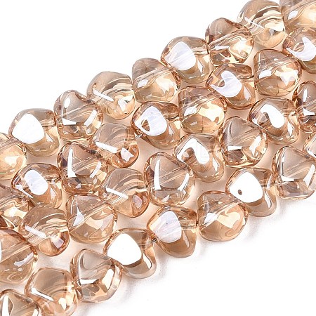 Electroplate Transparent Glass Beads Strands EGLA-Q133-01A-01-1