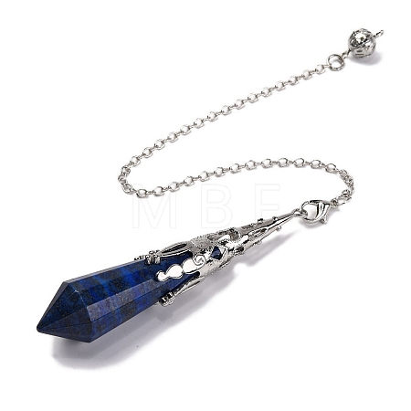 Natural Lapis Lazuli Pointed Dowsing Pendulum Big Pendants G-H285-06P-A29-1