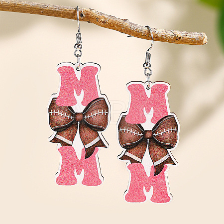 Mother's Day Wood Dangle Earrings FS-WG7FF6E-04-1