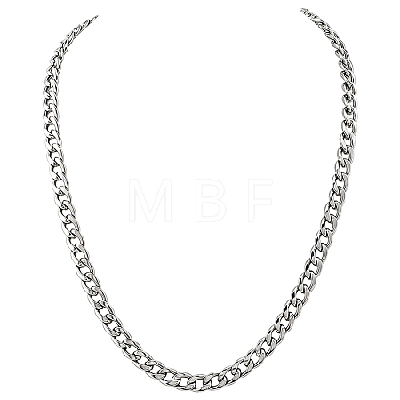 1Pc 304 Stainless Steel Cuban Link Chain Necklaces for Men Women NJEW-SP0001-23B-1