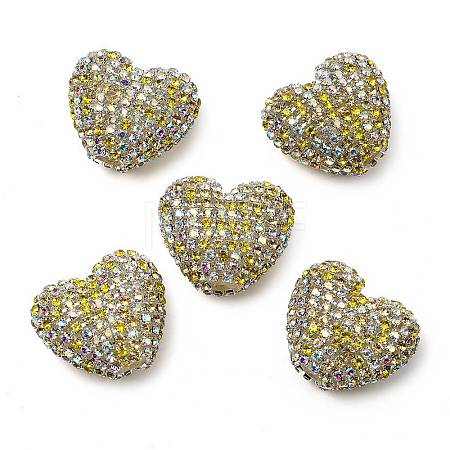 Sparkling Acrylic Heart Beads with Rhinestone Embellishment LS-OACR-NH0001-02B-05-1