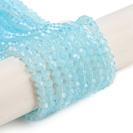 Baking Paint Transparent Glass Beads Strands DGLA-F029-J2mm-10-1