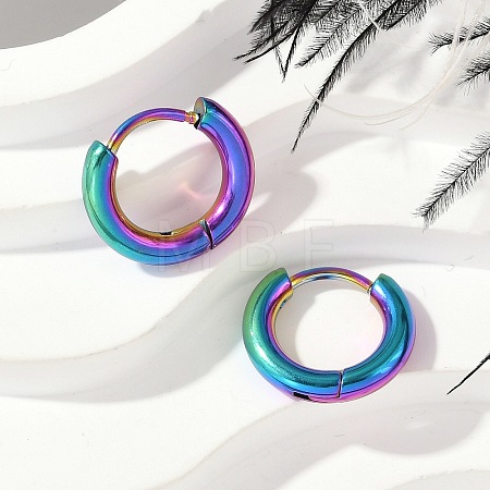 202 Stainless Steel Huggie Hoop Earrings EJEW-F111A-12mm-RC-1