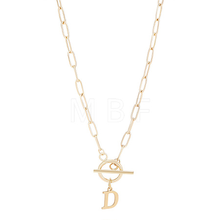 304 Stainless Steel Letter Pendant Necklaces NJEW-LP0001-52D-G-1