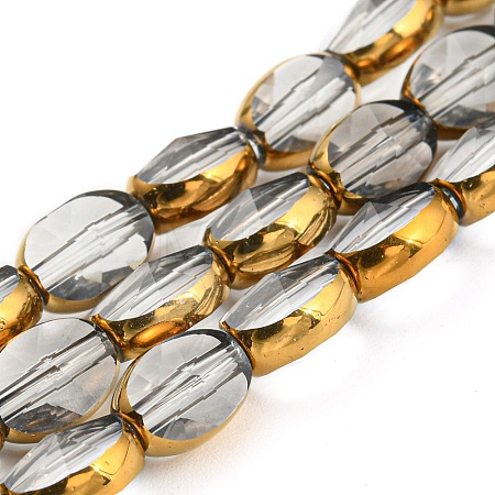 Electroplate Transparent Glass Beads Strands EGLA-G037-03A-HP08-1