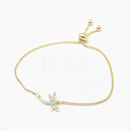 Adjustable Brass Synthetic Opal Bolo Bracelets BJEW-O165-05G-1