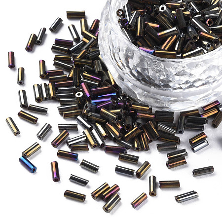 Metallic Colours Glass Bugle Beads SEED-N005-001-D03-1
