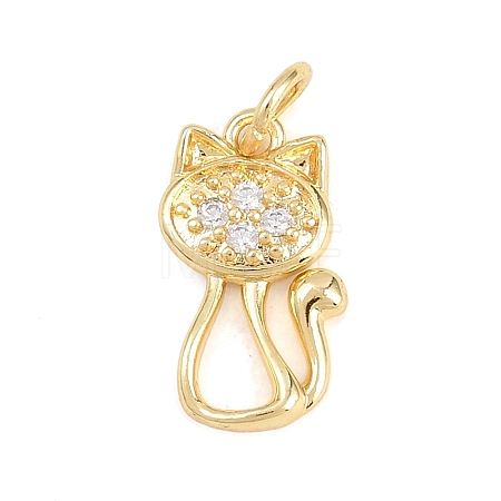 Brass Micro Pave Clear Cubic Zirconia Pendants KK-H273-48G-01-1