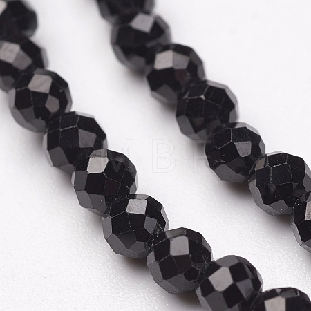 Natural Black Spinel Bead Strands G-P213-13-5mm-1
