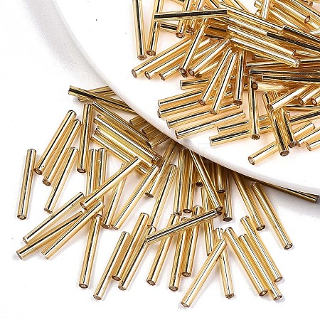 Electroplate Glass Bugle Beads SEED-S043-02C-01-1