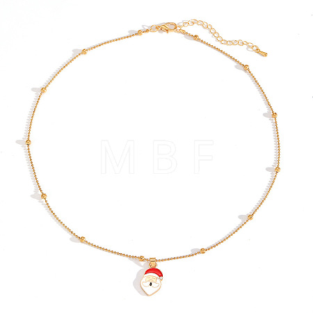 Christmas Zinc Alloy Enamel Pendant Necklaces FS-WG170EE-08-1