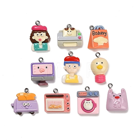 Opaque Resin Pendants RESI-B047-02-1