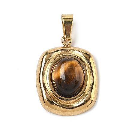 Natural Tiger Eye Pendants STAS-D209-01G-09-1
