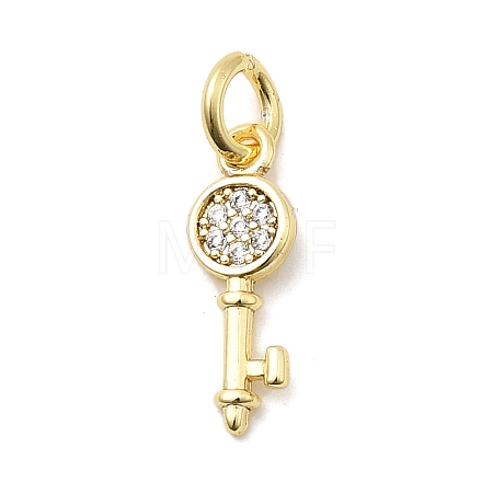 Brass Micro Pave Cubic Zirconia Charms KK-C139-06G-1
