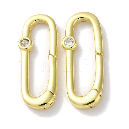 Rack Plated Brass Micro Pave Cubic Zirconia Clasps X-KK-Z039-07B-1
