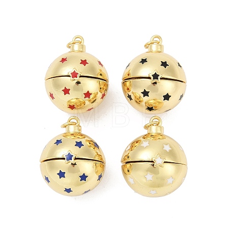 Brass Micro Pave Cubic Zirconia Locket Pendants KK-H203-13G-1