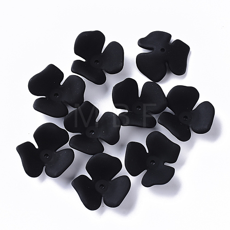 3-Petal Spray Painted Acrylic Bead Caps X-MACR-N007-01H-1