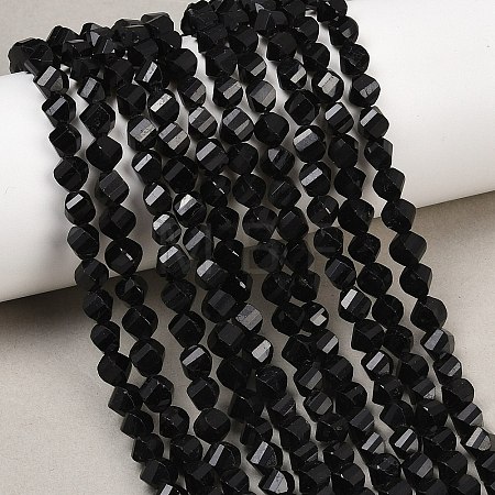 Natural Black Tourmaline Beads Strands G-P611-C37-01-1