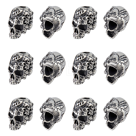 12Pcs 304 Stainless Steel European Beads STAS-HS0001-06-1