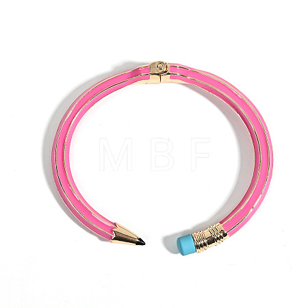 Pencil Design Alloy Enamel Cuff Bangles FS-WG7604E-02-1