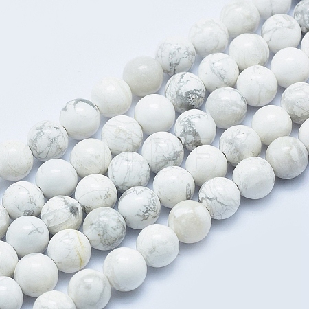 Natural Howlite Beads Strands X-G-P353-01-8mm-1