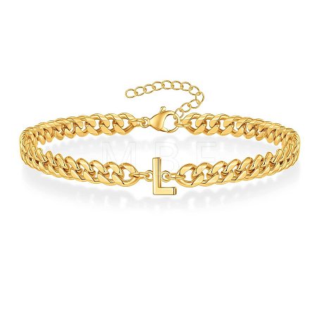 Letter 304 Stainless Steel Link Bracelets FS-WG7830E-11-1