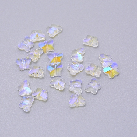 Transparent Electroplate Glass Beads GLAA-P037-02A-AB04-1