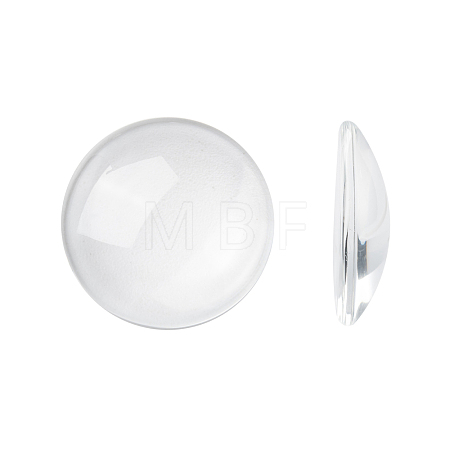 Transparent Glass Cabochons GGLA-R026-25mm-1