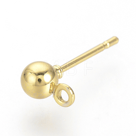 Iron Ball Stud Earring Findings X-KK-R071-09G-1