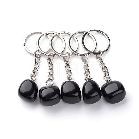 Natural Obsidian Keychain G-Q484-D03-1