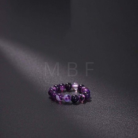 Natural Agate Stretchy Finger Rings FS-WG01730-52-1