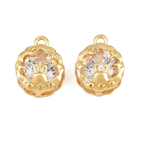 Brass Pave Clear Cubic Zirconia Charms CU-CBA2E4B-05G-1