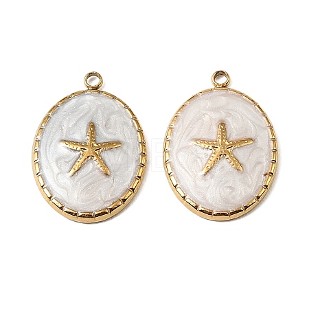 304 Stainless Steel Enamel Pendants STAS-I371-02G-02-1