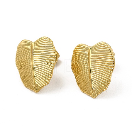 Ion Plating(IP) 304 Stainless Steel Stud Earrings for Women EJEW-I281-37G-1