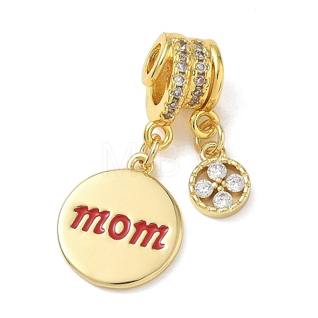 Mother's Day Brass Micro Pave Clear Cubic Zirconia Pendants CU-CBA4231-09D-G-1