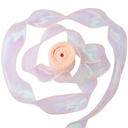 5 Rolls Flat Rainbow Color Organza Ribbon OCOR-CY0003-29B-1