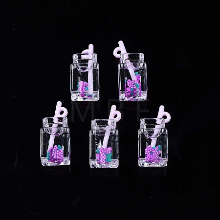 Imitation Drink Resin Pendants CRES-S359-32F-1