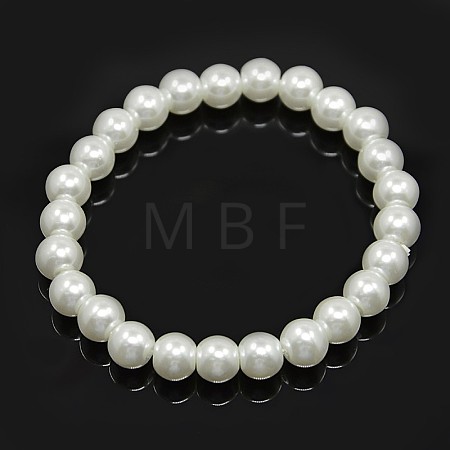 Stretchy Glass Pearl Bracelets BJEW-D068-8mm-12-1