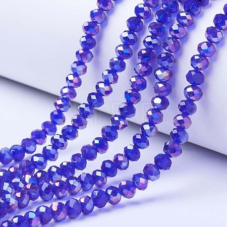 Electroplate Glass Beads Strands EGLA-A034-T4mm-B15-1